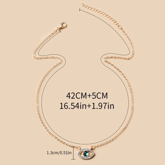 3/$30 NEW! Evil Eye Necklace Boho Hamsa Spiritual Rhinestone - Picture 6 of 6